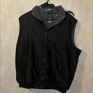 Chaps Black Sporty Vest High-Collar Zip